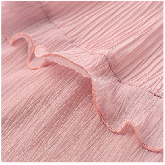 Pink Chiffon Ruffle Dress - Picture 4 of 6